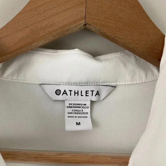 Athleta Advantage Cinch Zip Front Top in White Size Medium - Picture 3 of 6